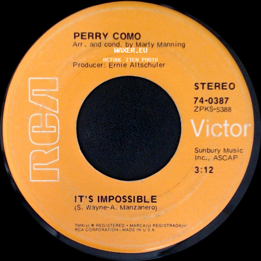 Perry Como - Long Life, Lots Of Happiness / It's Impossible side B
