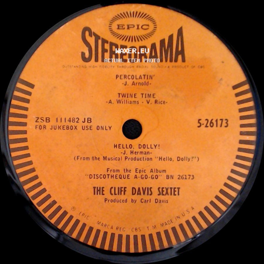 The Cliff Davis Sextet - Hello, Dolly! / Unknown Title B side A