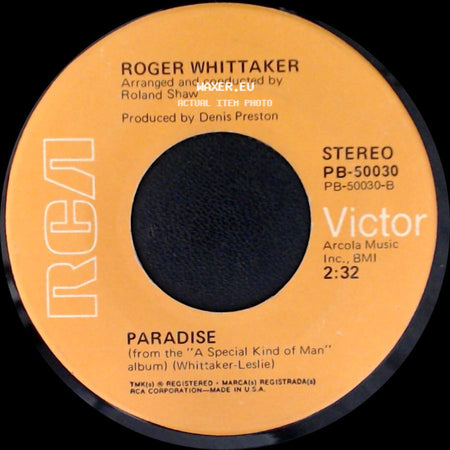Roger Whittaker - Paradise / The Last Farewell side A