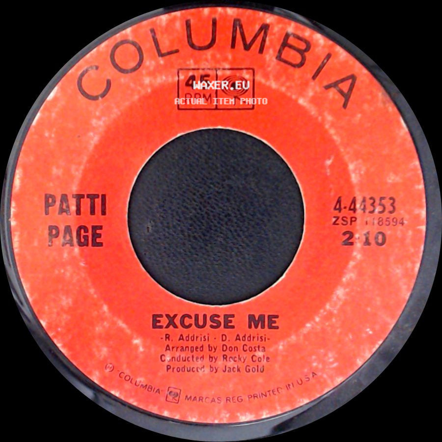 Patti Page - Excuse Me / Gentle On My Mind side A