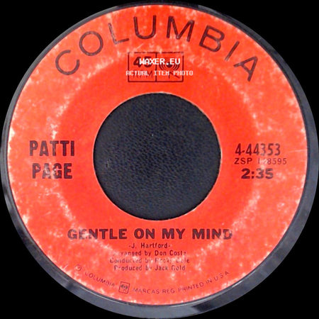 Patti Page - Excuse Me / Gentle On My Mind side B