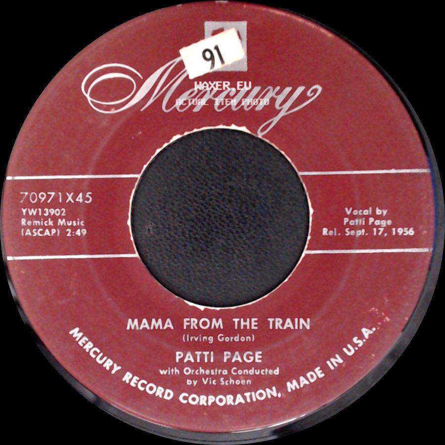 Patti Page - Every Time (I Feel His Spirit) / Mama From The Train side B