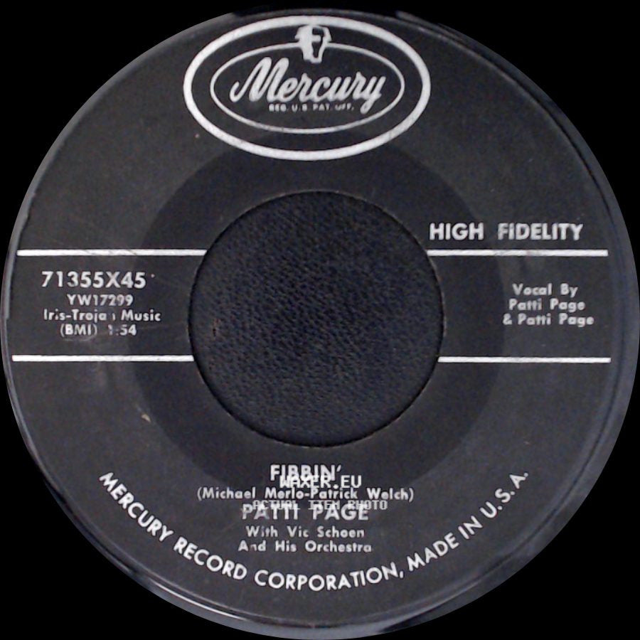 Patti Page - You Will Find Your Love (In Paris) / Fibbin' side B