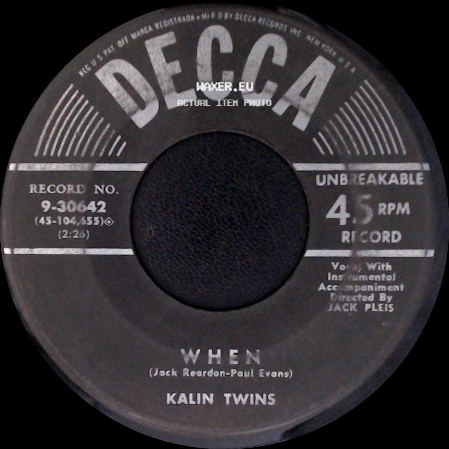 Kalin Twins - Three O'clock Thrill / When side B