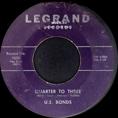 U.S. Bonds - Time Ole Story / Quarter To Three side B