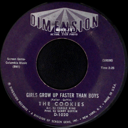 The Cookies - Only To Other People / Girls Grow Up Faster Than Boys side B