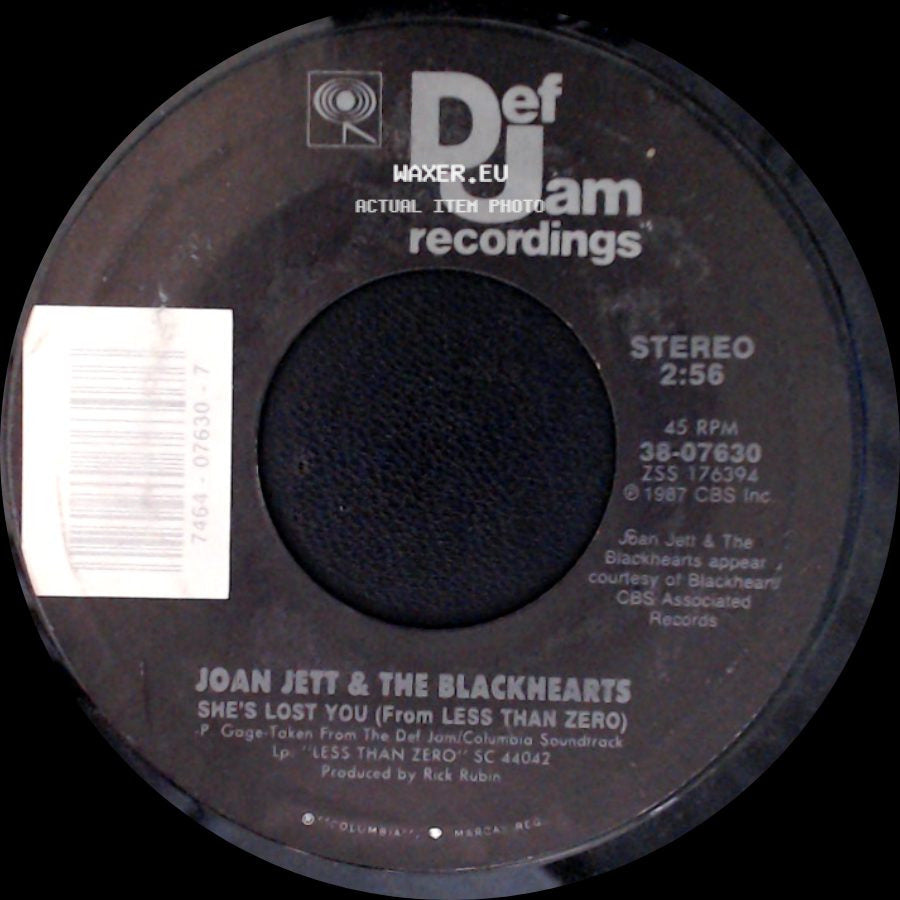 Bangles / Joan Jett & The Blackhearts - Hazy Shade Of Winter (From Less Than Zero) (Remix) / She's Lost You (From Less Than Zero) side B