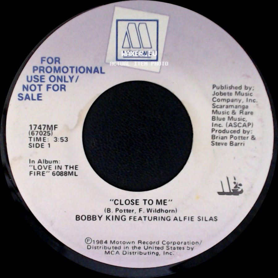 Bobby King Featuring Alfie Silas - Close To Me / Close To Me side A