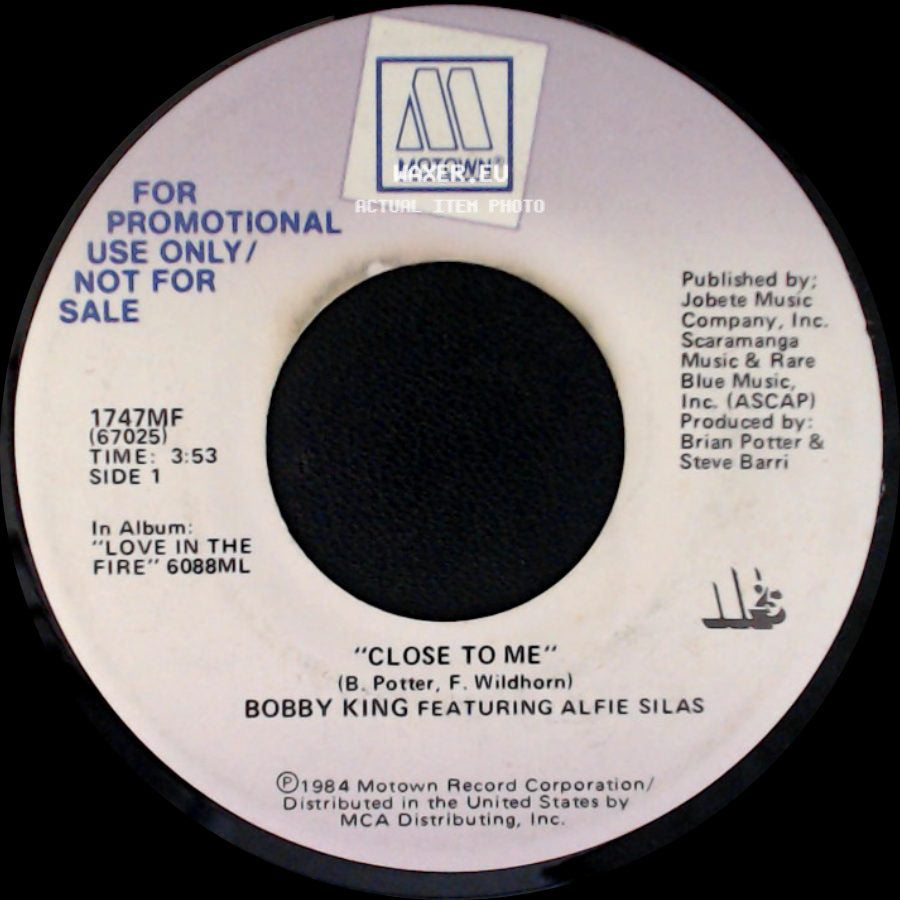 Bobby King Featuring Alfie Silas - Close To Me / Close To Me side B
