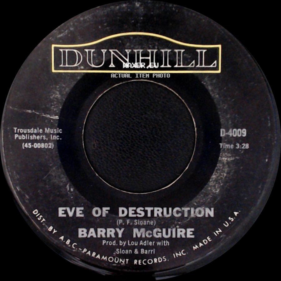 Barry Mcguire - What Exactly's The Matter With Me / Eve Of Destruction side B
