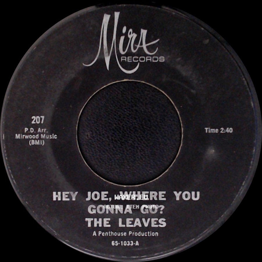 The Leaves - Hey Joe, Where You Gonna Go? / Be With You side A