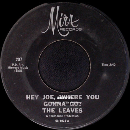 The Leaves - Hey Joe, Where You Gonna Go? / Be With You side A