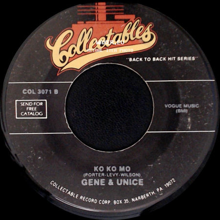 Barbara George / Gene & Unice - I Know (You Don't Love Me No More) / Ko Ko Mo side B
