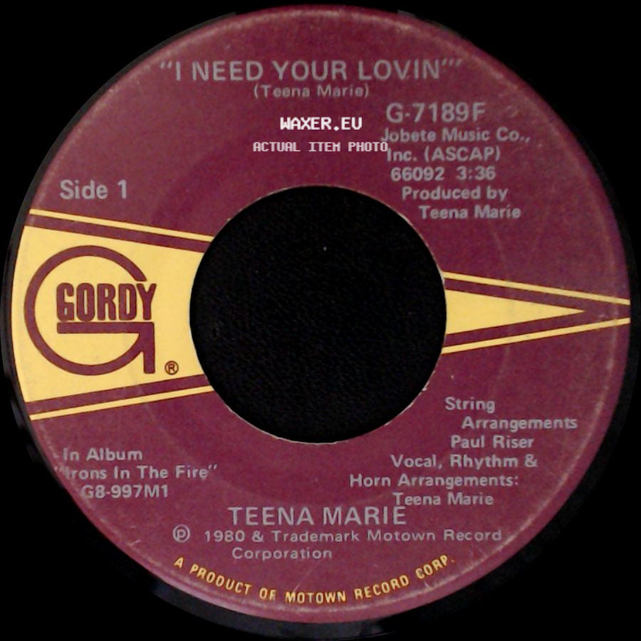Teena Marie - I Need Your Lovin' / Irons In The Fire side A