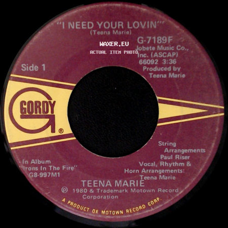 Teena Marie - I Need Your Lovin' / Irons In The Fire side A