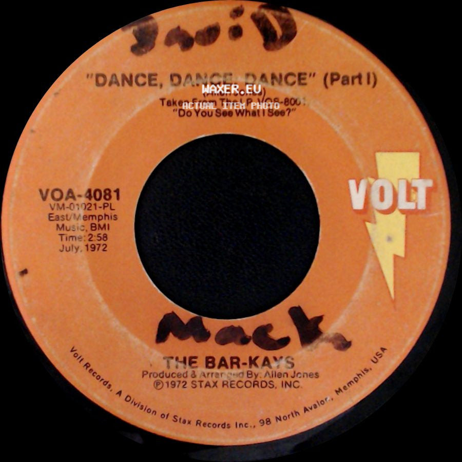 The Bar-Kays - Dance, Dance, Dance (Part I) / Memphis At Sunrise side A