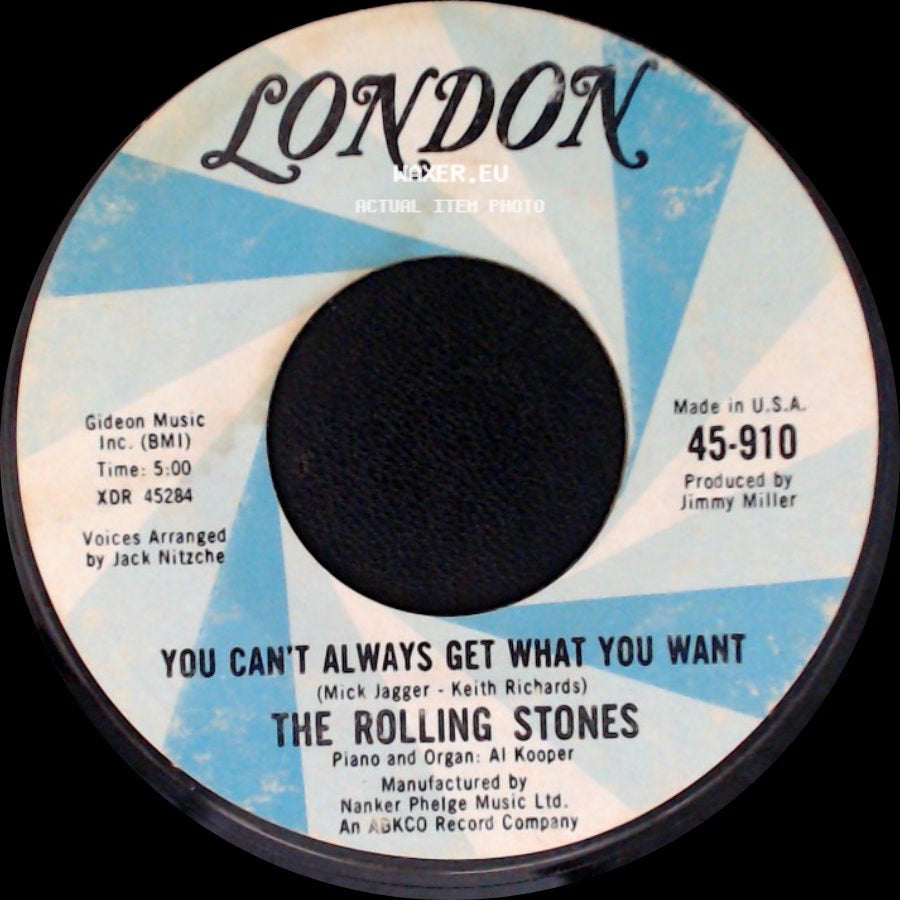 The Rolling Stones - Honky Tonk Women / You Can't Always Get What You Want side B