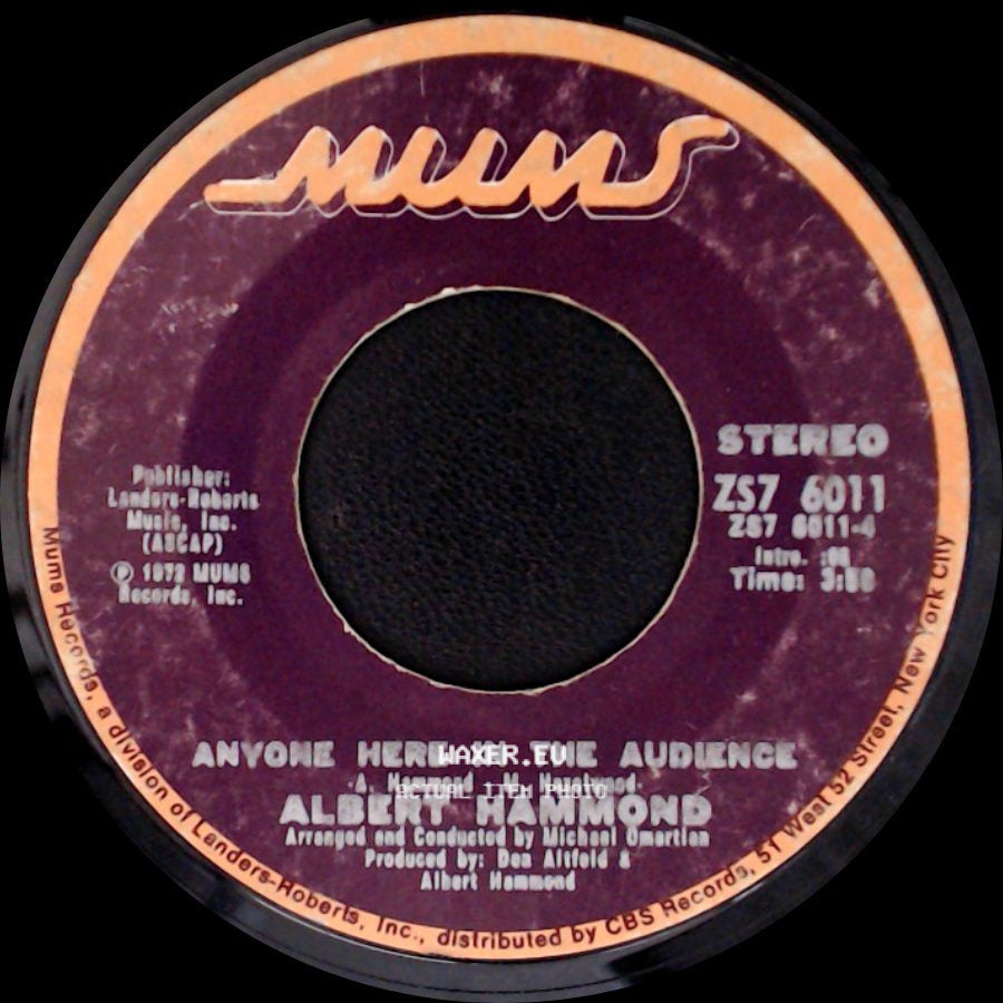 Albert Hammond - It Never Rains In Southern California / Anyone Here In The Audience side B