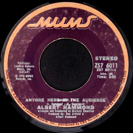 Albert Hammond - It Never Rains In Southern California / Anyone Here In The Audience side B