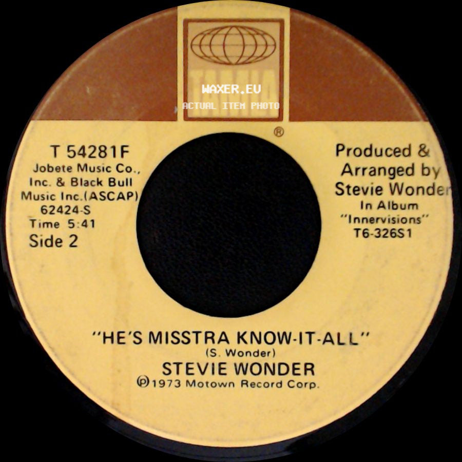 Stevie Wonder - Sir Duke / He's Misstra Know-It-All side B