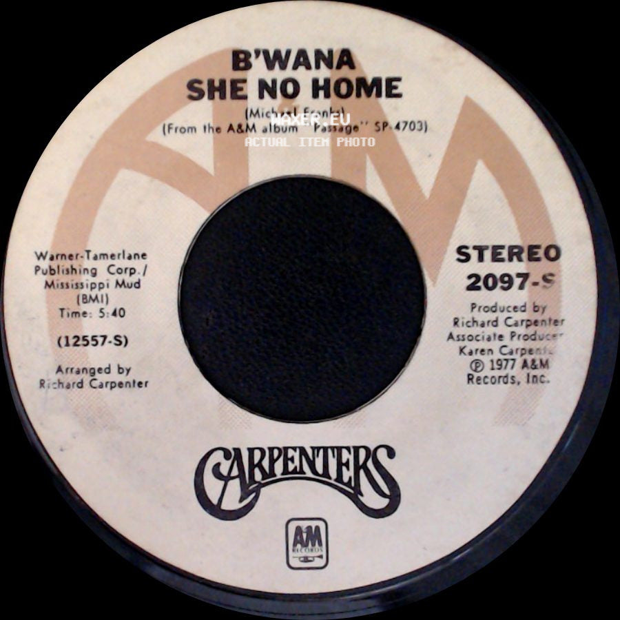 Carpenters - I Believe You / B'wana She No Home side B