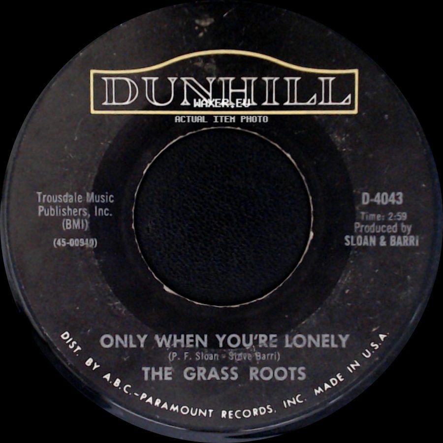 The Grass Roots - Only When You're Lonely / This Is What I Was Made For side A