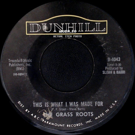 The Grass Roots - Only When You're Lonely / This Is What I Was Made For side B