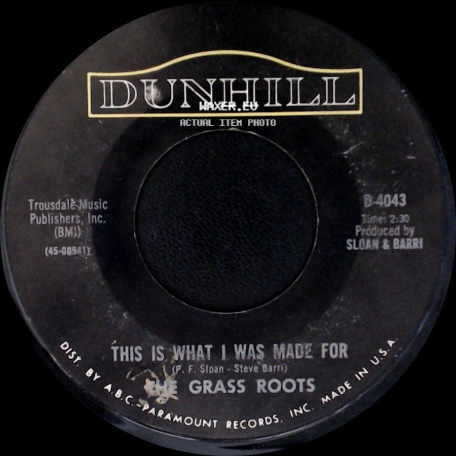 The Grass Roots - Only When You're Lonely / This Is What I Was Made For side B