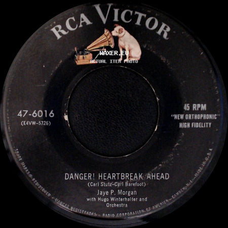 Jaye P. Morgan With Hugo Winterhalter And Orchestra - Softly, Softly / Danger! Heartbreak Ahead side B