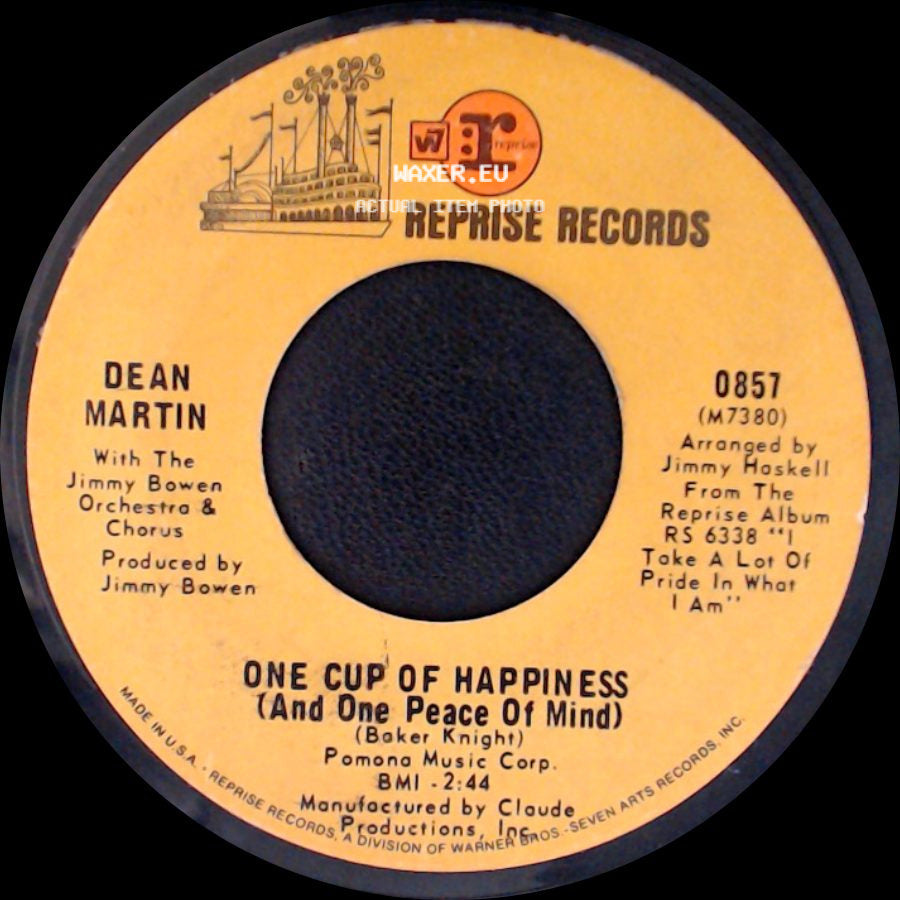 Dean Martin - Crying Time / One Cup Of Happiness (And One Peace Of Mind) side B