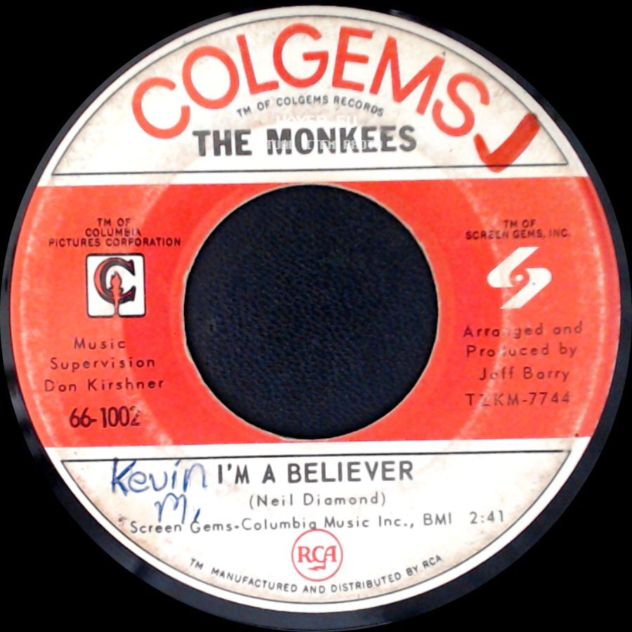 The Monkees - I'm A Believer / (I'm Not Your) Steppin' Stone side A