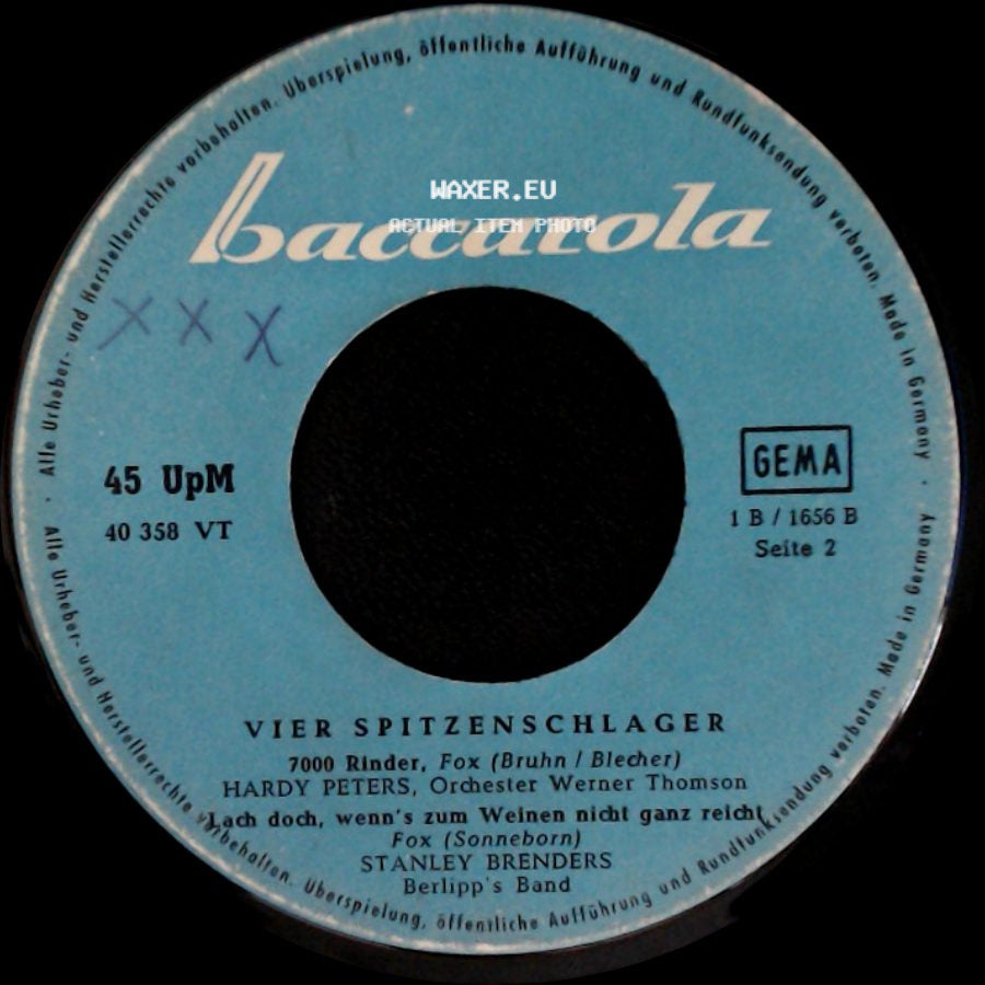 Birgit Helmer Und Hardy Peters / Hardy Peters, Stanley Brenders - Gaucho Mexicano / Mach Nicht Hochzeit Ohne Mich / Vier Spitzenschlager side B