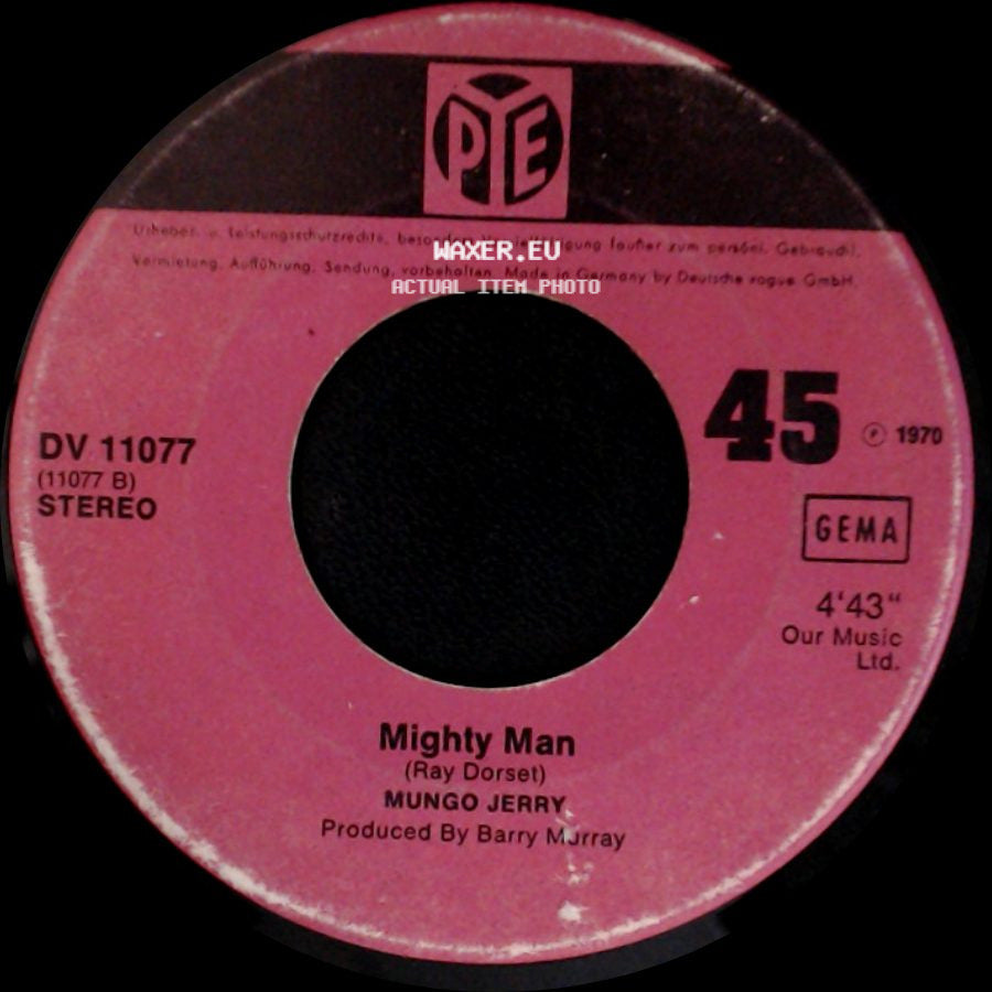 Mungo Jerry - Mighty Man / In The Summertime side A