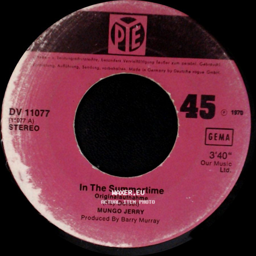 Mungo Jerry - Mighty Man / In The Summertime side B