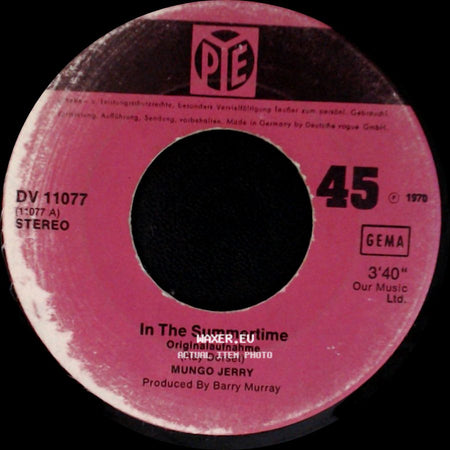 Mungo Jerry - Mighty Man / In The Summertime side B