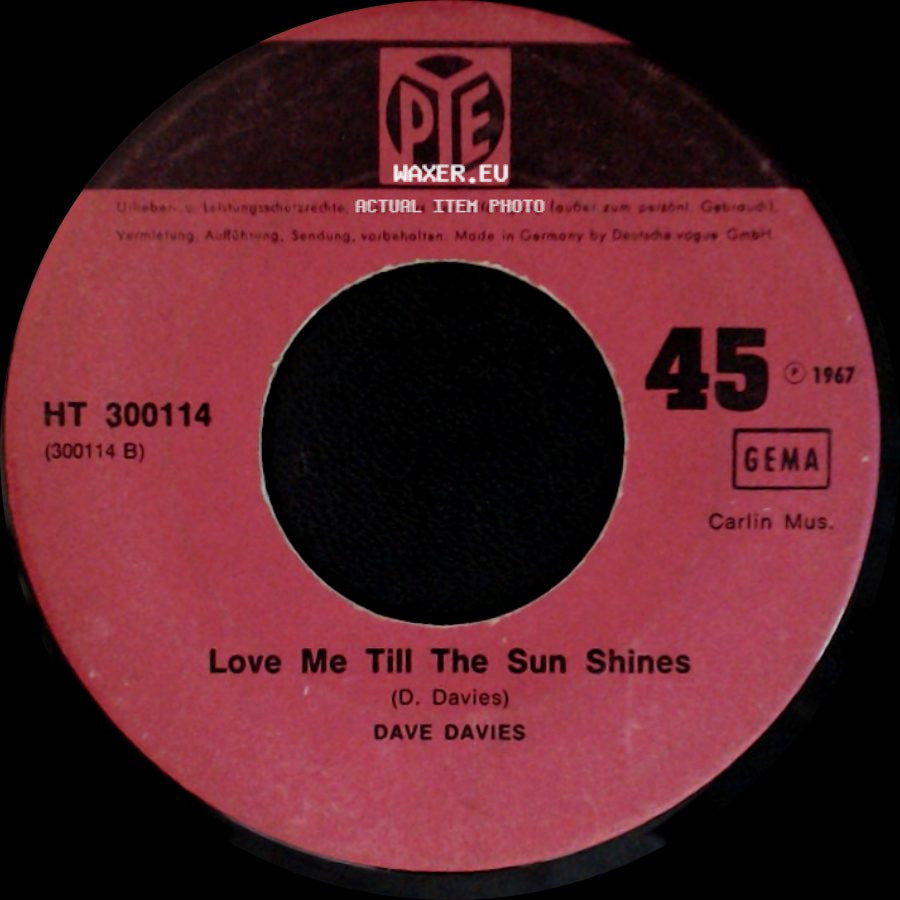Dave Davies - Love Me Till The Sun Shines / Death Of A Clown side A