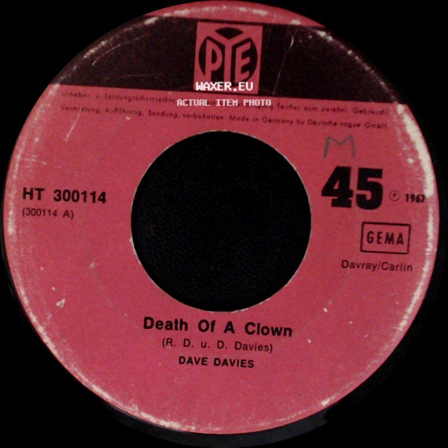 Dave Davies - Love Me Till The Sun Shines / Death Of A Clown side B