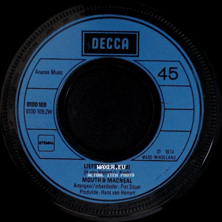 Mouth & Macneal - Liefste (My Friend) / Ik Zie Een Ster (I See A Star) side A