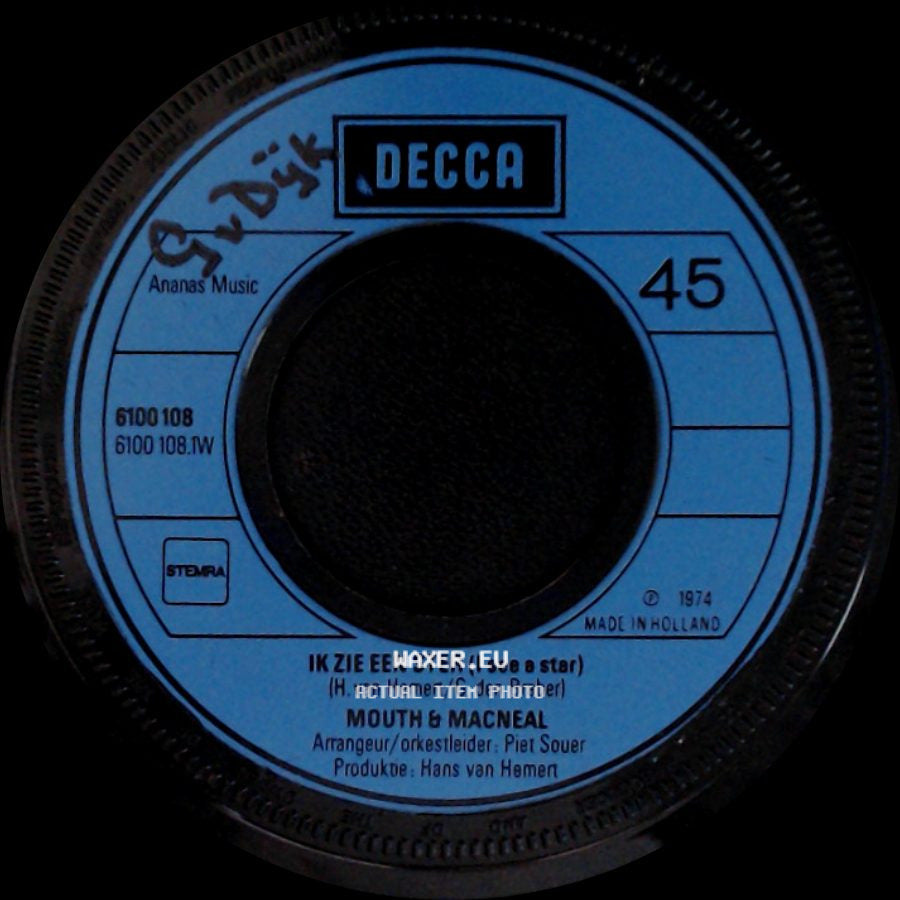 Mouth & Macneal - Liefste (My Friend) / Ik Zie Een Ster (I See A Star) side B