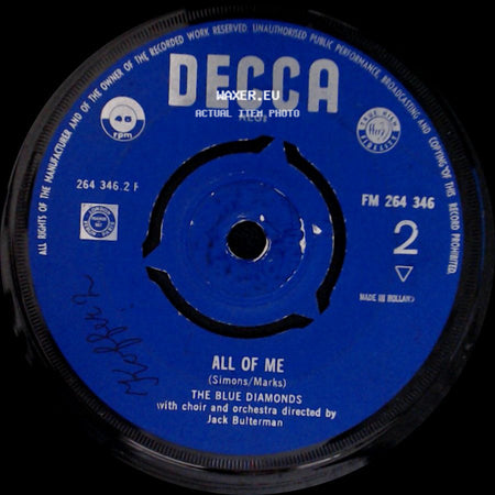 The Blue Diamonds - Ramona / All Of Me side B