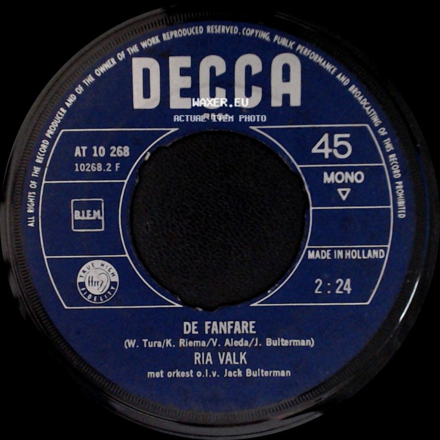 Ria Valk - De Fanfare / Dan Moet Je Me Zuster Zien side A