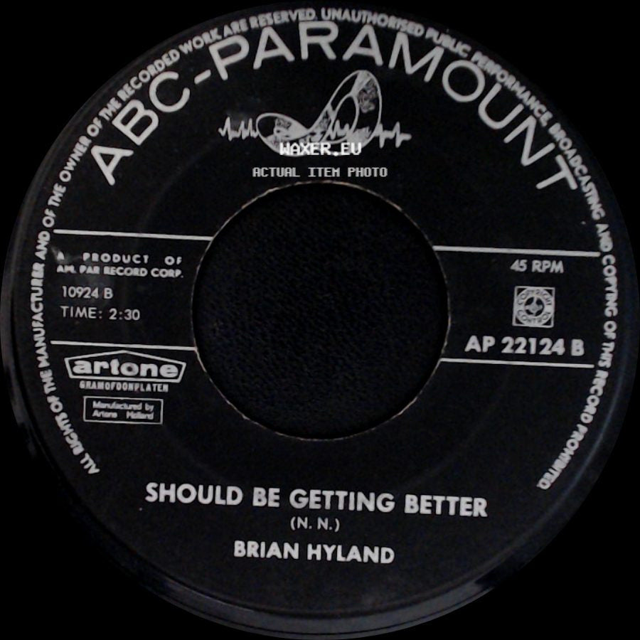 Brian Hyland - Should Be Getting Better / Ginny Come Lately side A
