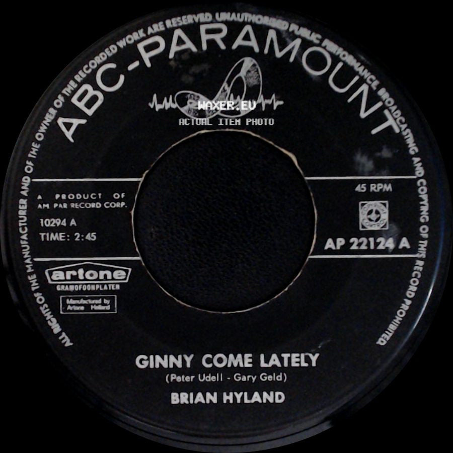 Brian Hyland - Should Be Getting Better / Ginny Come Lately side B