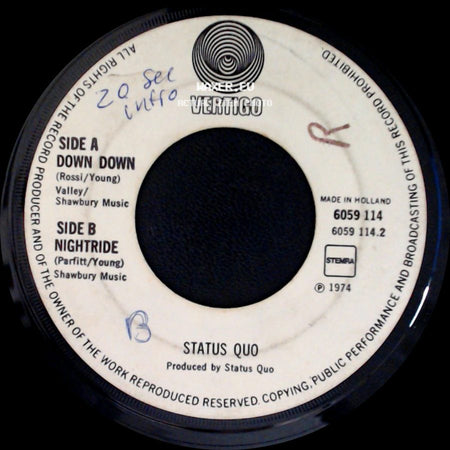 Status Quo - Down Down / Unknown Title B side A