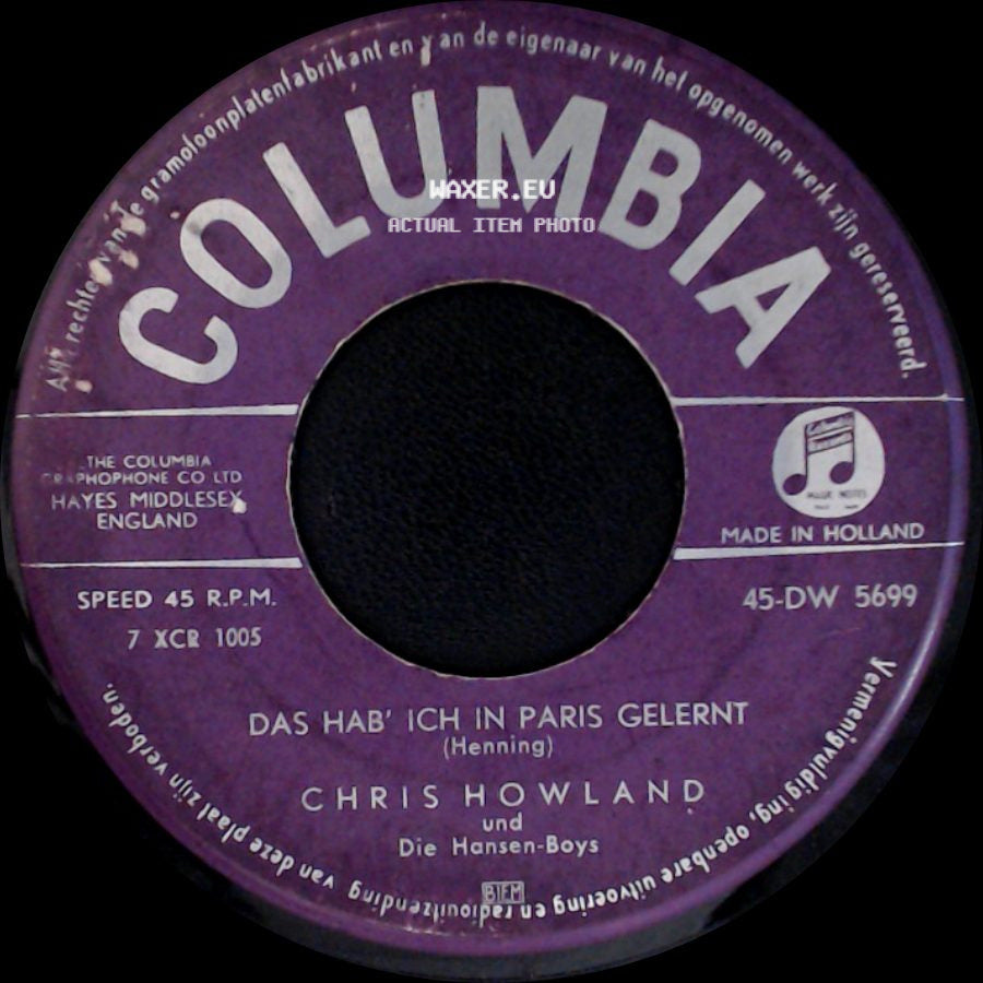 Chris Howland Und Die Hansen-Boys - Das Hab' Ich In Paris Gelernt / Blonder Stern (Little Star) side A