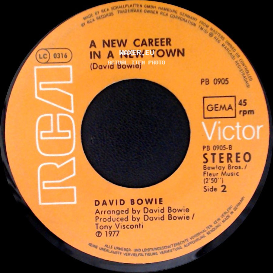 David Bowie - Sound And Vision / A New Career In A New Town side B