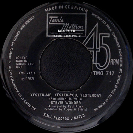 Stevie Wonder - Yester-Me, Yester-You, Yesterday / I'd Be A Fool Right Now side A