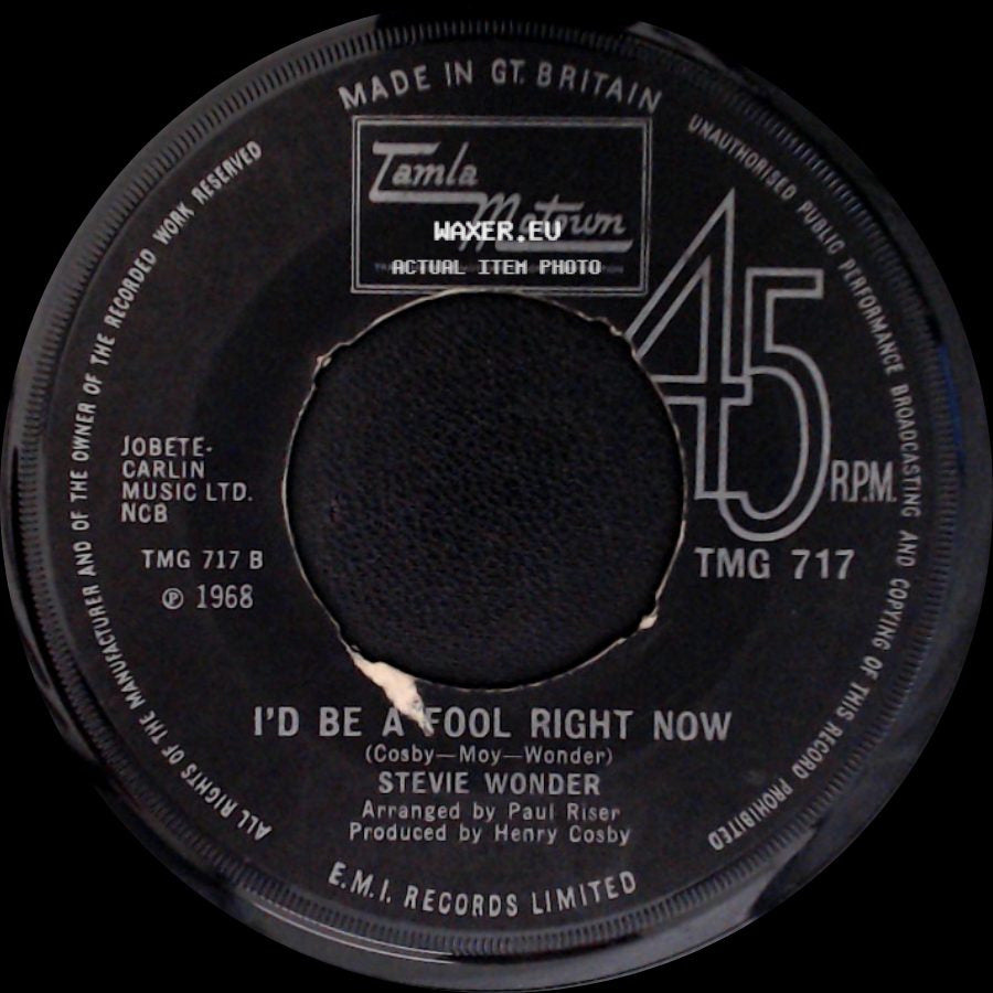 Stevie Wonder - Yester-Me, Yester-You, Yesterday / I'd Be A Fool Right Now side B