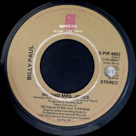 Billy Paul - Mr. And Mrs. Jones / Let's Make A Baby side A