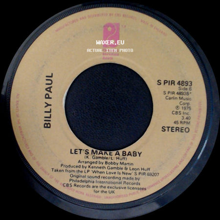 Billy Paul - Mr. And Mrs. Jones / Let's Make A Baby side B